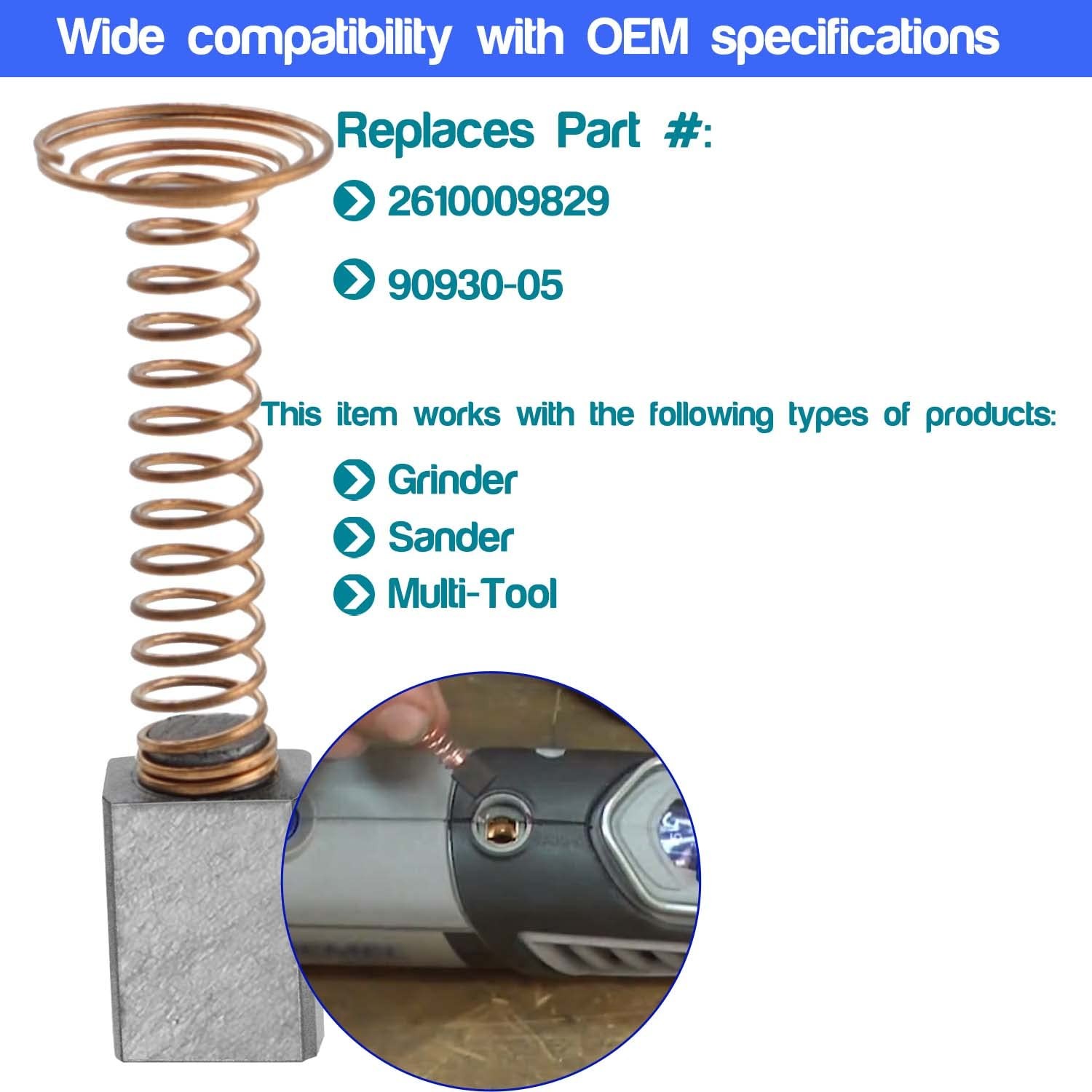 6 PCS Carbon Motor Brushes Compatible for Dremel 3000 200 276 396 6 Pack gallery