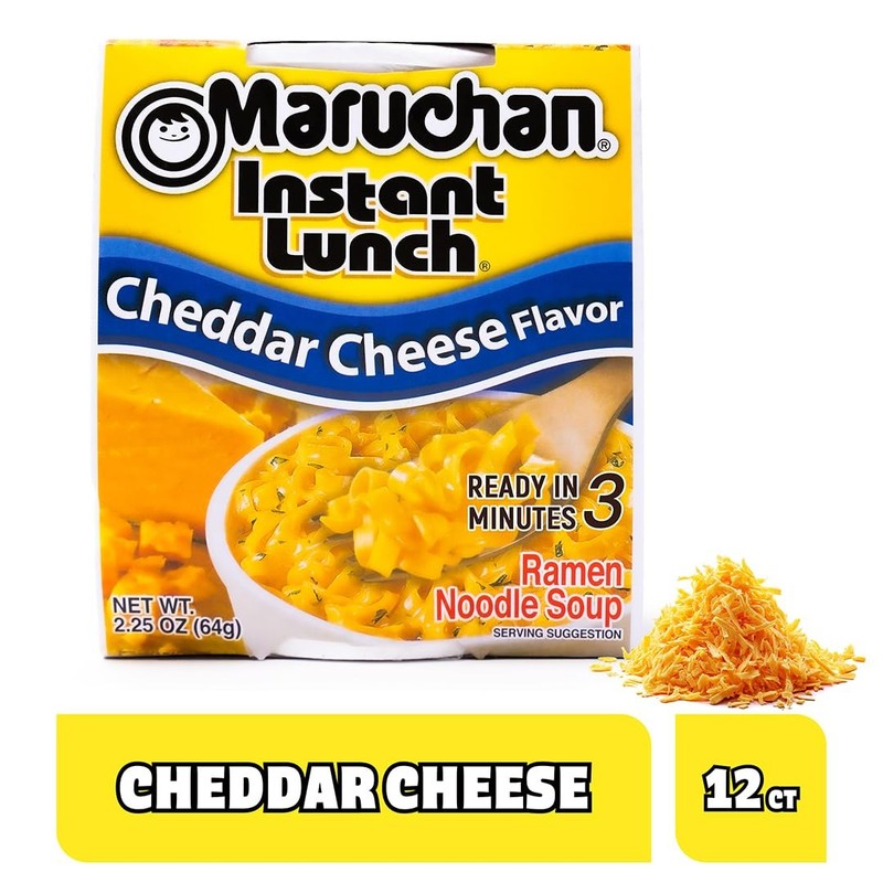Instant Lunch Cheddar Cheese, Ramen Noodle Soup, Microwaveable Meal, 2.25 Oz, 12 gallery