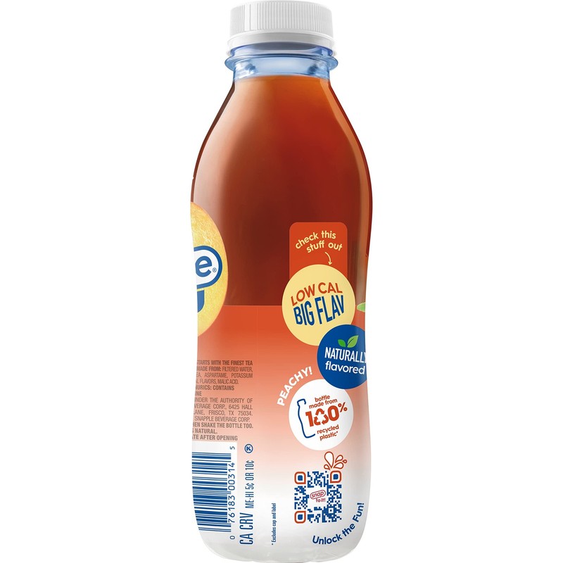 Snapple Zero Sugar Peach Tea 16 Fl Oz Recycled Plastic Bottle Pack Of 12 gallery