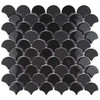 Expressions Scallop Black 11-1/4 In. X 12 In. Glass Mosaic Tile (9.6 Sq. Ft. /Ca gallery