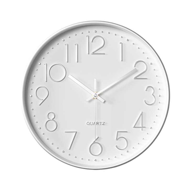 Modern Wall Clock 25cm Silent Running 3D Raised Numbers for Living Room gallery
