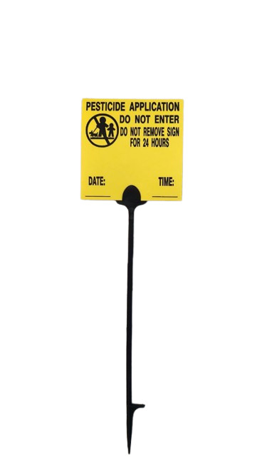 Pesticide Application Warning Signs with Stakes 6" x 6" Yellow Signs - 16" Stake gallery