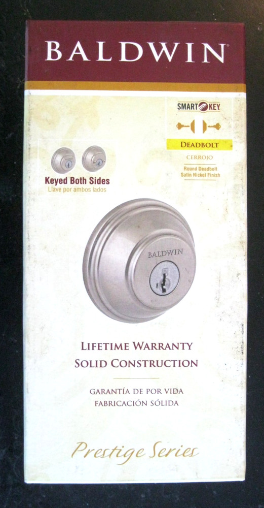 Baldwin Deadbolt Keyed Both Sides Smartkey Prestige Series Satin Nickel New