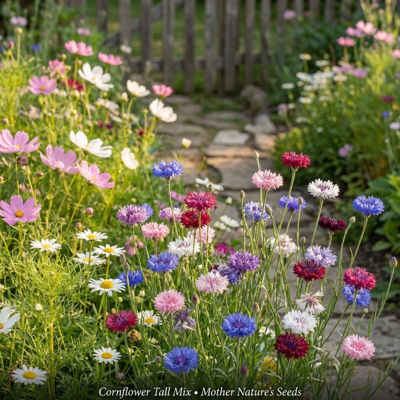 Cornflower / Bachelor Button TALL Mix Cut Flowers Butterflies Non-GMO 400 Seeds gallery