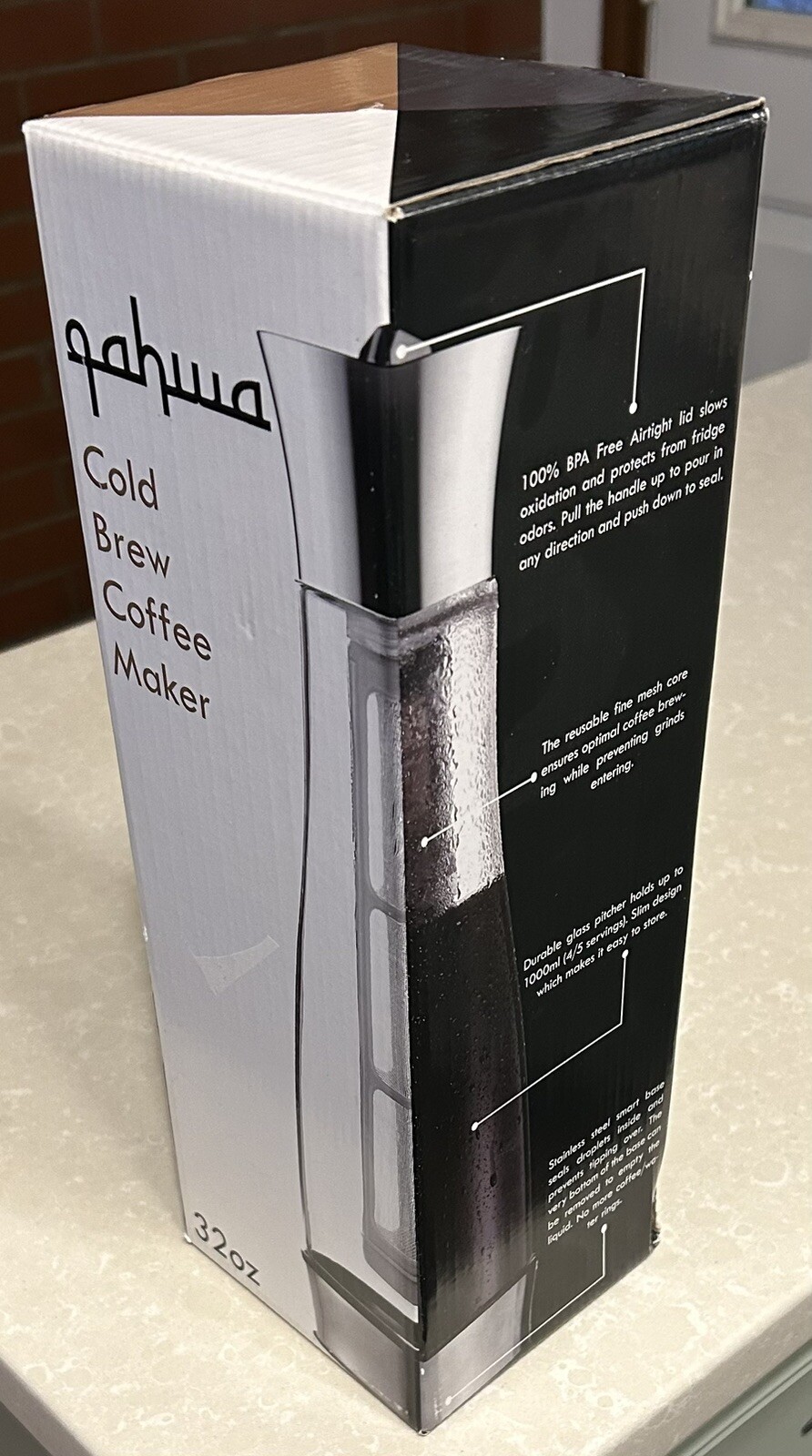 Qahwa Cold Brew Coffee Maker 32 oz, 1 Quart, 1000ml, NIB, Designed in London, UK gallery