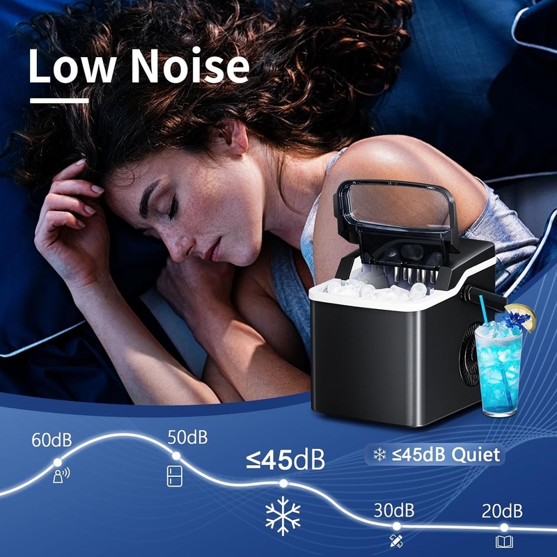Ice Maker Countertop with Auto-Cleaning, 26Lbs/24Hrs, 9 Cubes in 6 Mins gallery