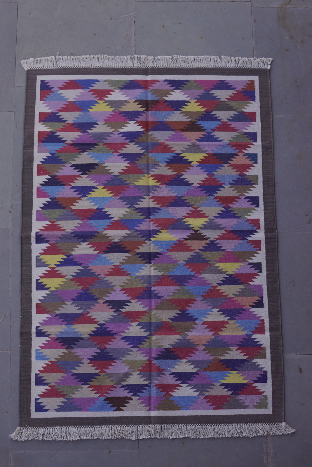 Rugmoda Cotton Multicolor Geometric 4x6 ft Area Rug for Living Room Bedroom Rug gallery