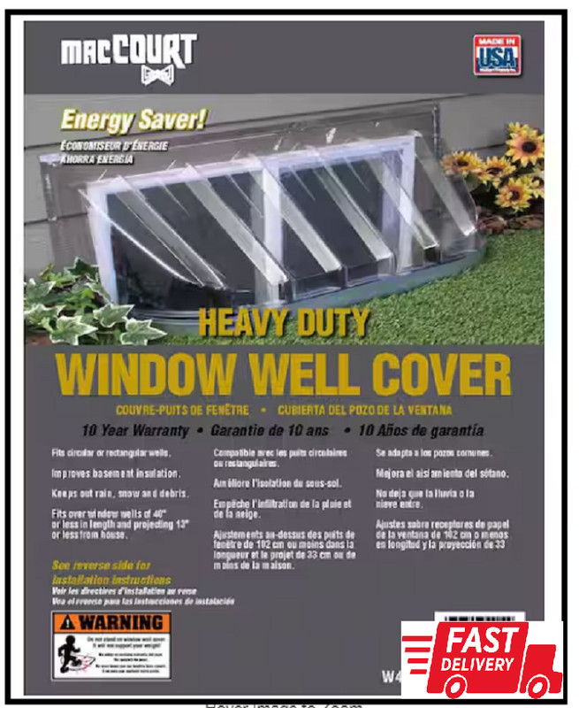44-1/4 In. X 12 In. Rectangular Plastic Heavy Duty Window Well Cover gallery