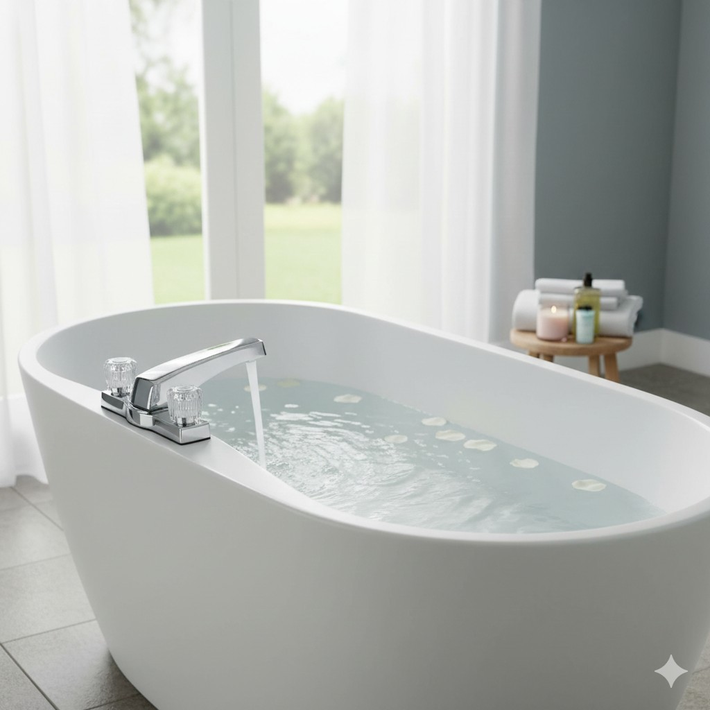 Mobile Home Two Handle 8" Deck Mount Garden Tub Filler Faucet Chrome Finish gallery