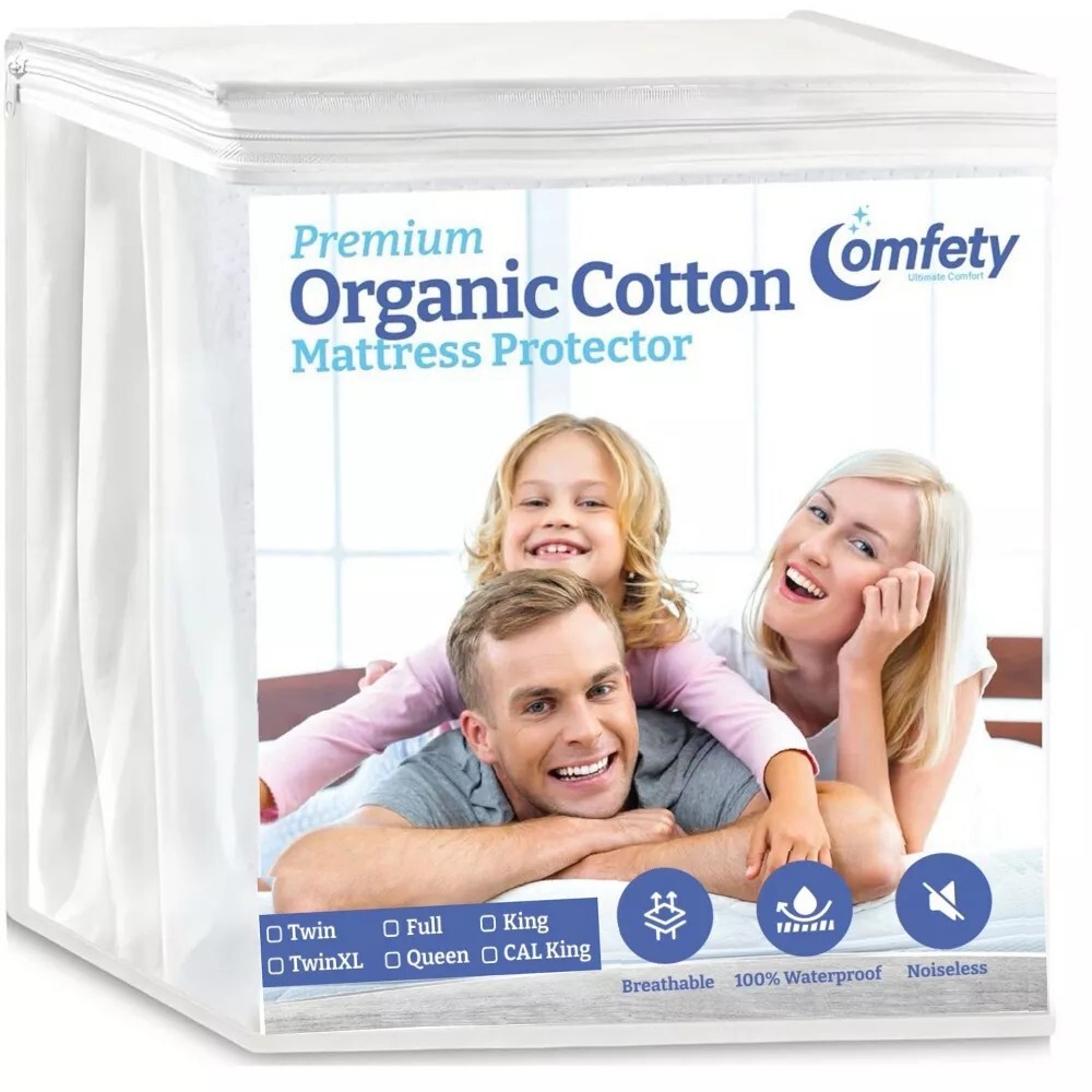 Organic Mattress Protector, 100% Waterproof & Hypoallergenic, Breathable Cotton gallery