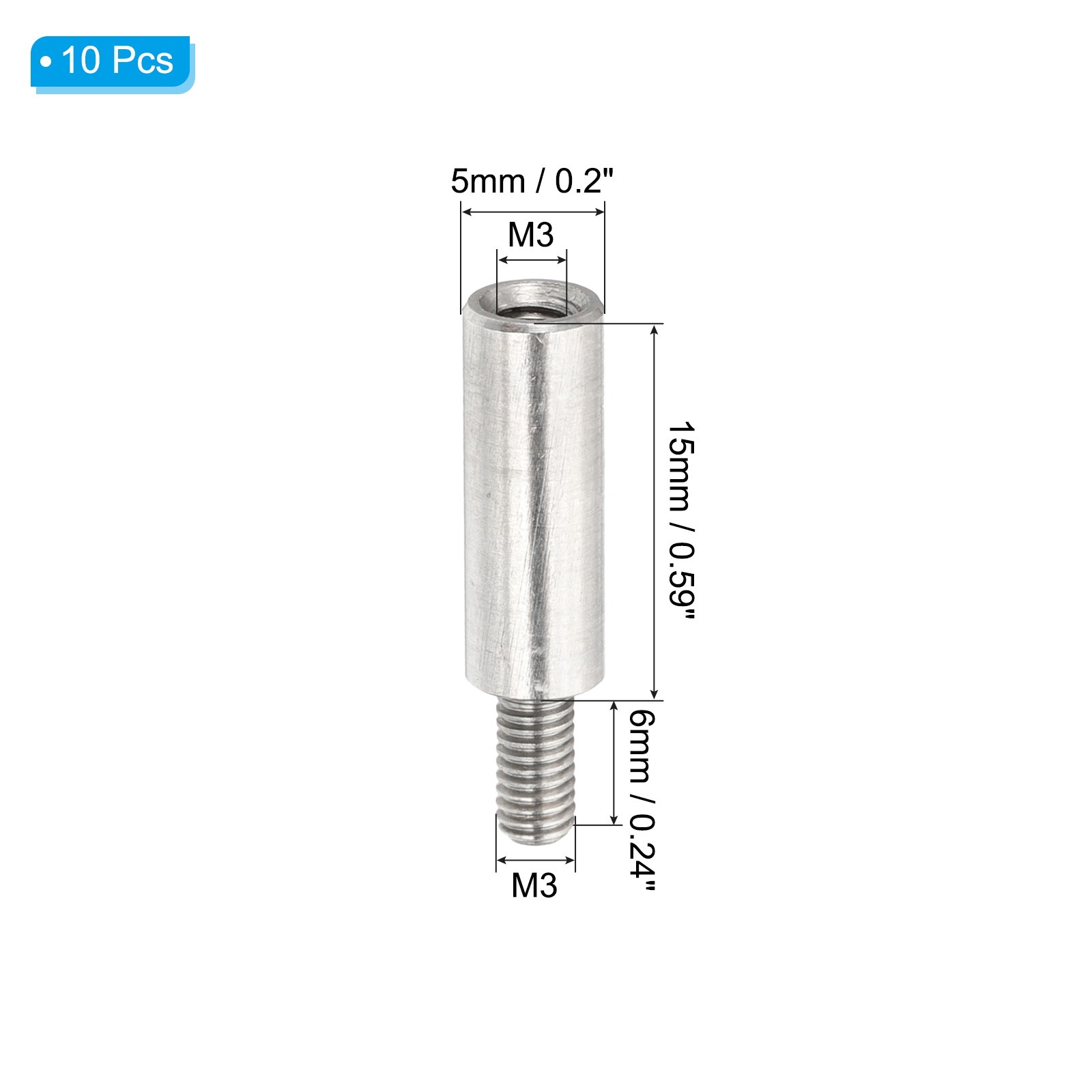 M3x15+6mm Album Scrapbook Extension Posts Extension Screw 10Pcs Extension Post gallery