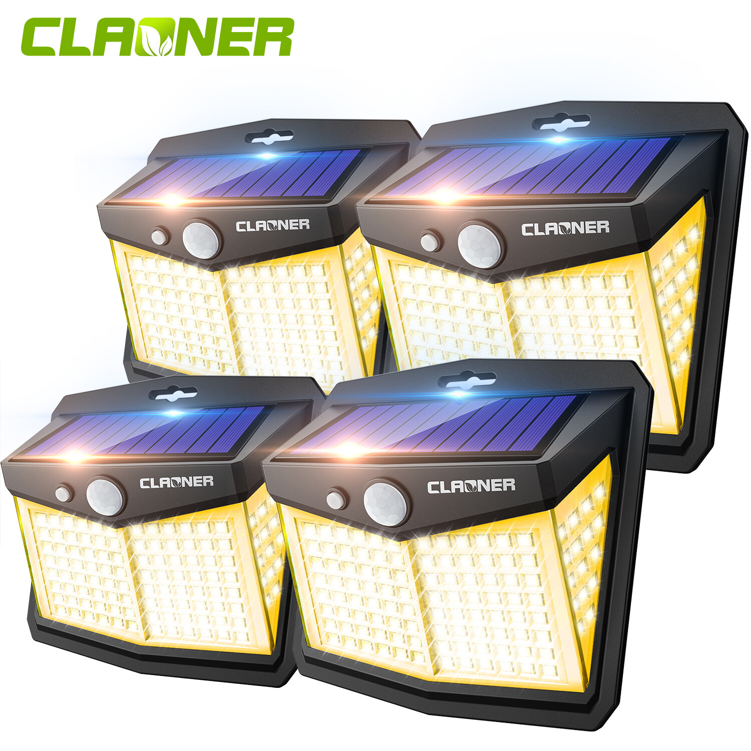 4Pack 128 LED Solar Wall Lights Outdoor Garden PIR Motion Sensor Security Lamp gallery