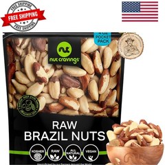 Raw Brazil Nuts, Unsalted, No Shell, Whole, 4oz – 0.25 LB Bulk Nuts Packed Fr…