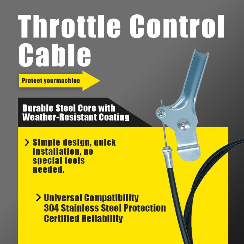 290-023 Universal Throttle Control Cable 53 5/8" Length - Side Mount Replacement gallery