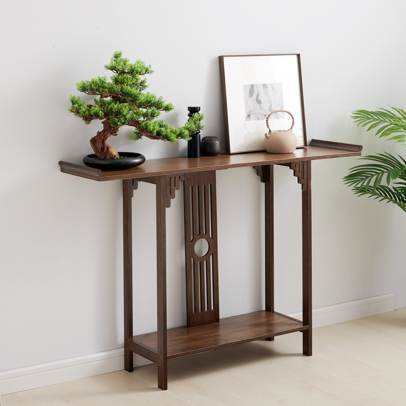 102*29*83cm Console Table Long Sofaside Table Plant Photo Display Storage gallery