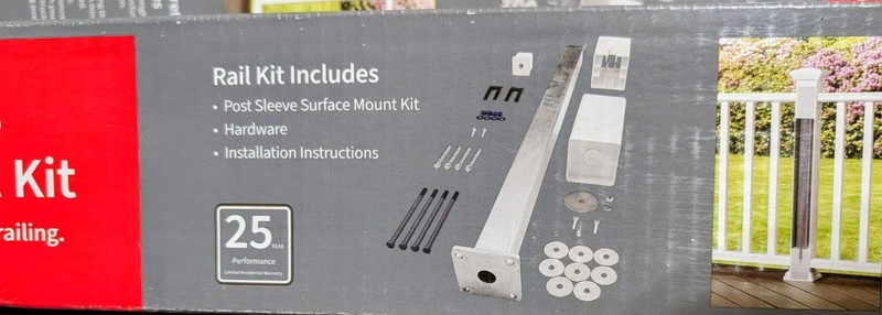 FIBERON Easy Install Post Sleeve Surface Mount Kit 37"x3.5" Silver 10131 gallery