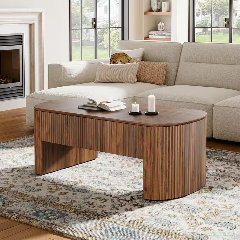 Allan 47.2 In. Brown Rectangle Engineered Wood Coffee Table with Lift Top and Hi gallery