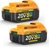 8Ah Replacement Compatible for Dewalt 20V Max Battery with High Capacity 2 Pack gallery