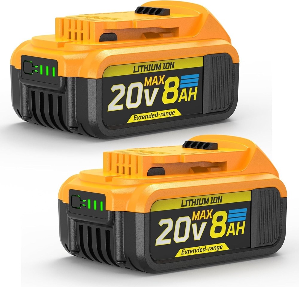 8Ah Replacement Compatible for Dewalt 20V Max Battery with High Capacity 2 Pack