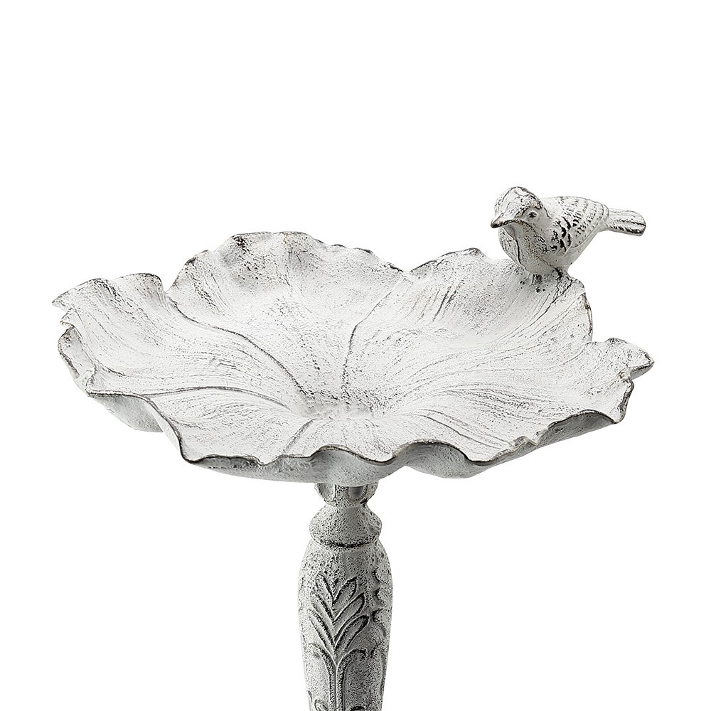 Cast Iron Antiqued Flower Birdfeeder on Stand with Bird Home Yard Lawn Decor gallery