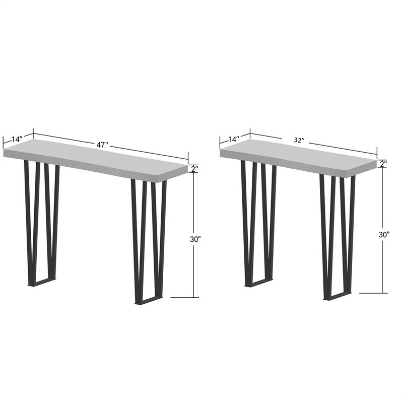 Rustic Natural Wood Rectangle Console Table with Metal Legs Sturdy Hand Made gallery