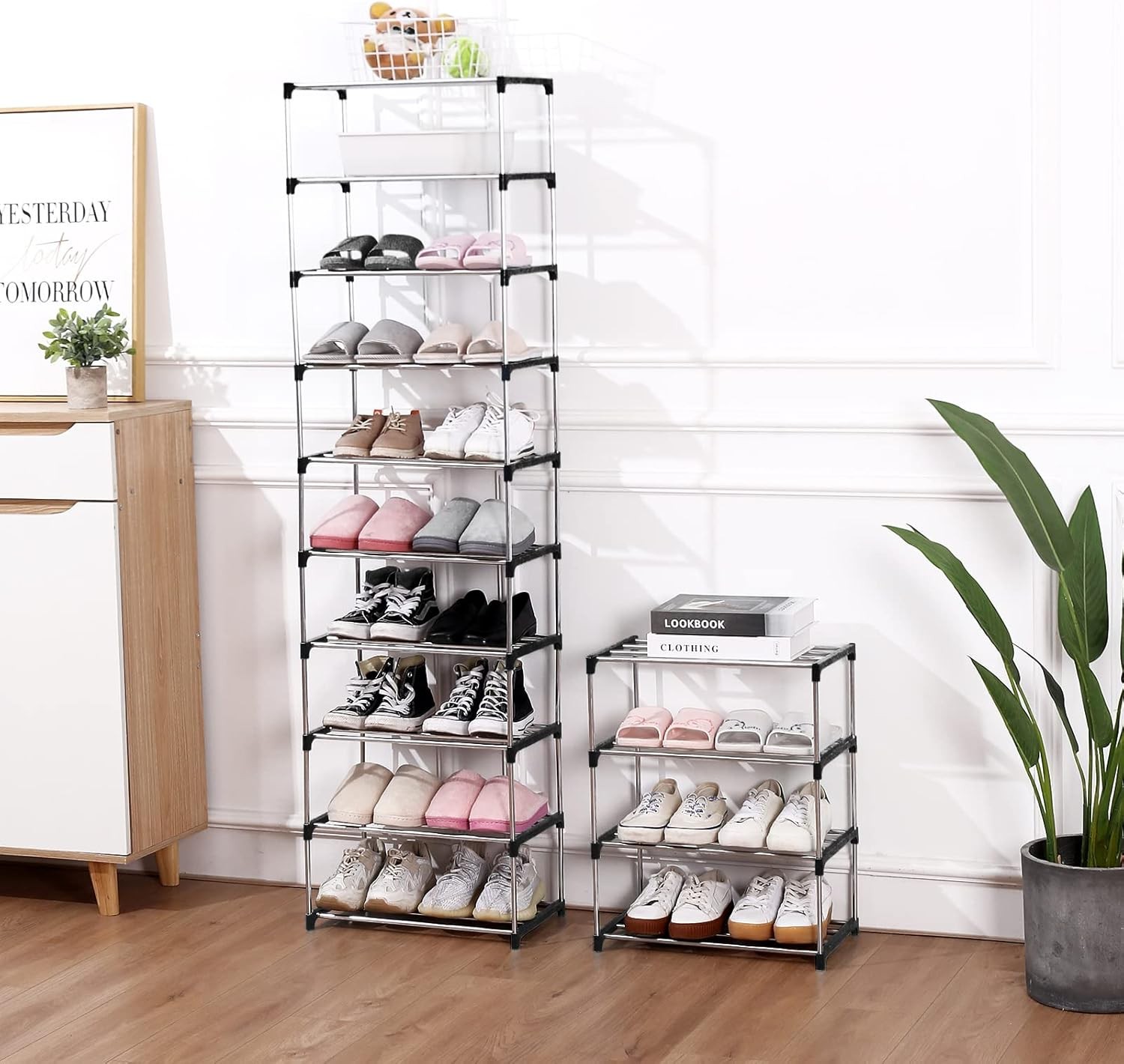 Stackable Small Shoe Rack, Entryway, Hallway and Closet Space Saving Storage gallery