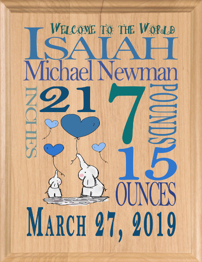 Personalized New Baby Boy Sign Custom Newborn Boy Nursery Wall Art Home Decor gallery