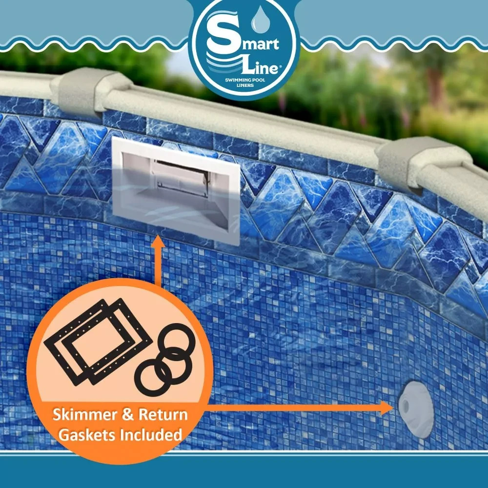 SmartLine Stone Harbor 25 Gauge Round Swimming Pool Unibead Liners - Choose Size gallery