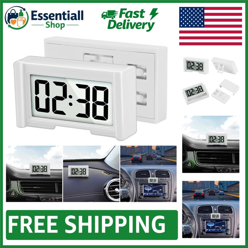 Vehicle Dashboard Clock - Compact, Lightweight with Stopwatch Feature