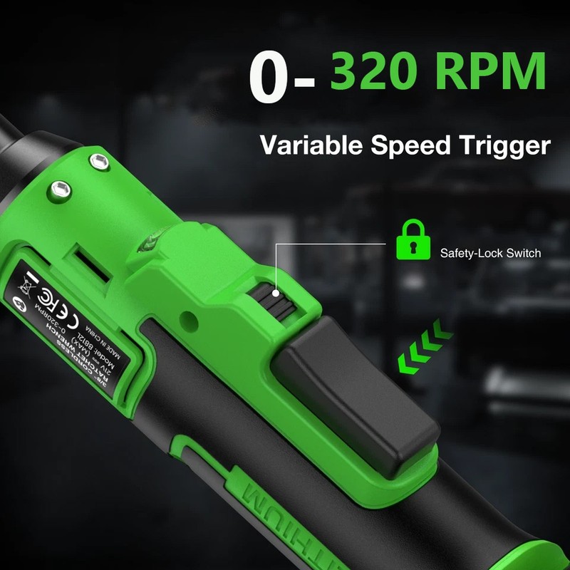 TaskStar 21V Cordless Electric Ratchet Wrench 3/8" Long Neck 70NM Variable Speed gallery