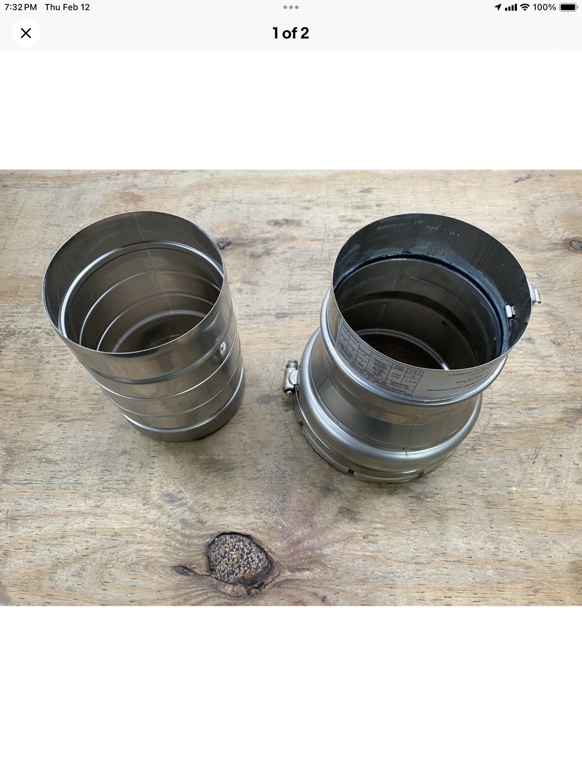 Noritz VK4-PVC2SUS 4" PVC to 4" Single-Wall Stainless Steel Conversion Kit gallery