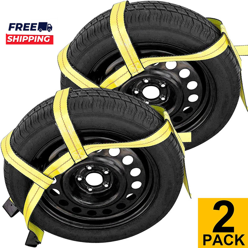 Tow Dolly Basket Straps with Flat Hook Adjustable Heavy Duty Tow Dolly Tie down gallery