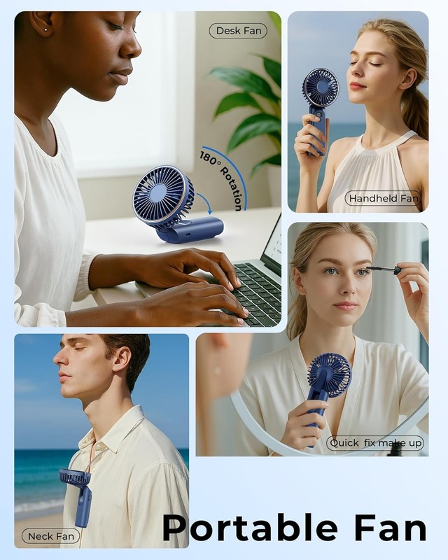 180° Adjustable 6 Speed Wind Portable Handheld Fan Portable Fan Rechargeable gallery