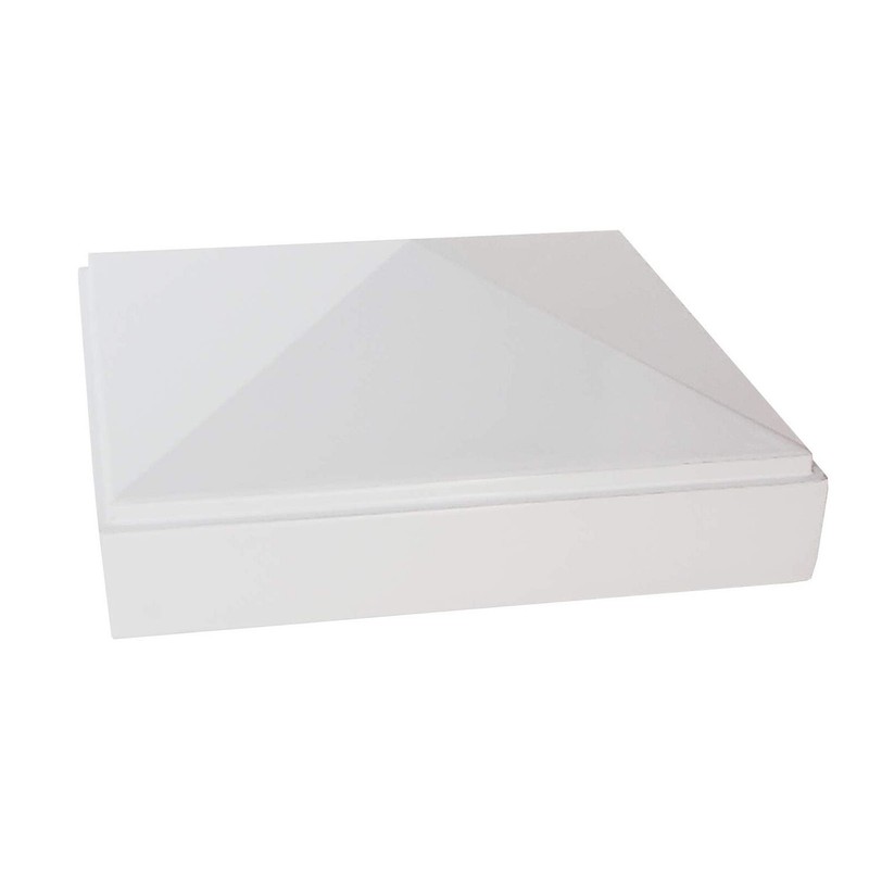 4" x 4" Aluminium Pyramid Post Cap for Metal Posts - Pressure Fit - White gallery