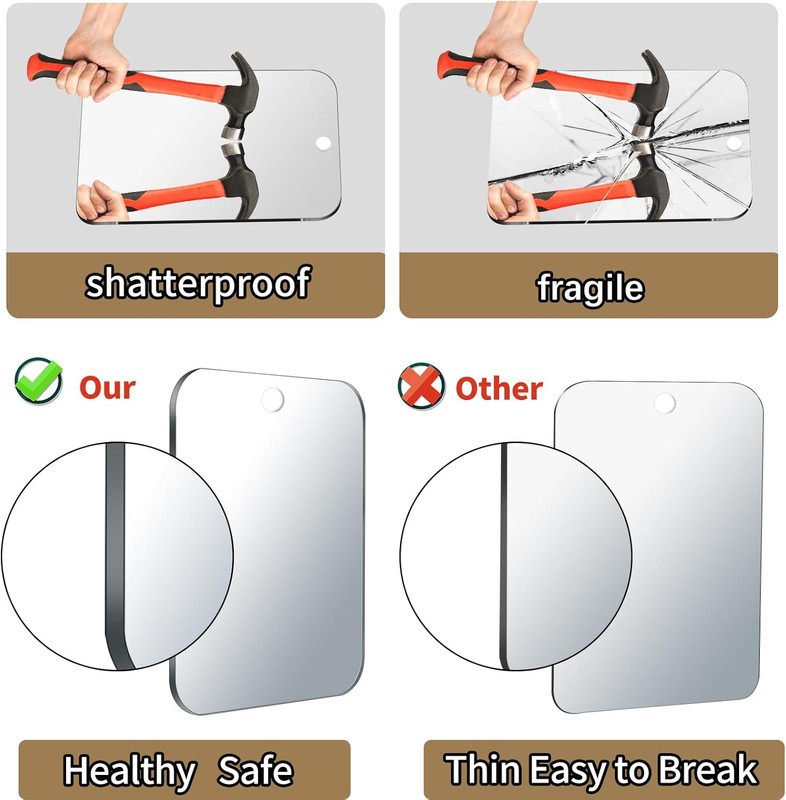Shower Mirror Fogless for Shaving Medium 8 X 6 Inch Fogless Mirror for Shower gallery