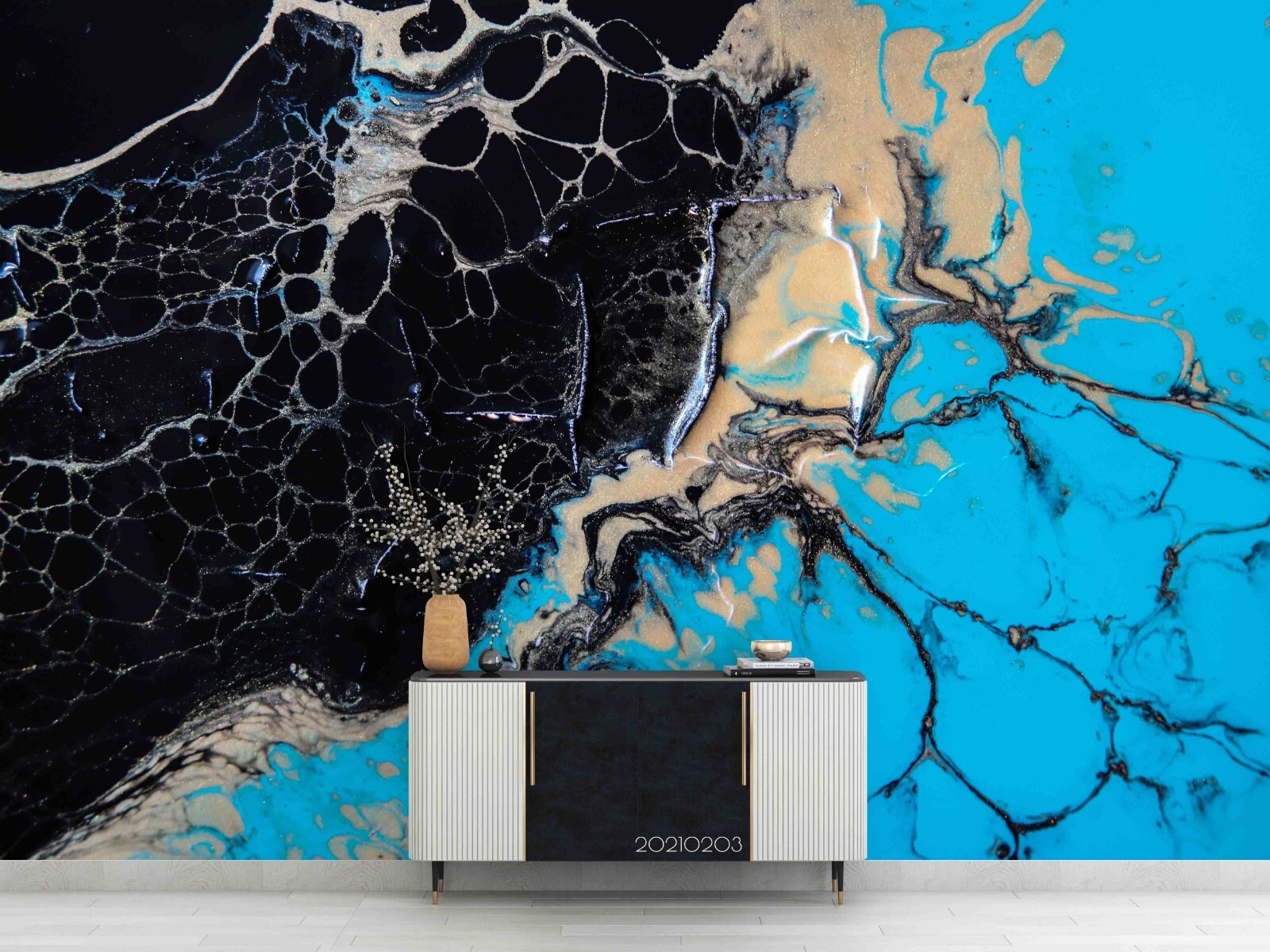 3D Black Blue White Texture Abstract Wallpaper Wall Murals Removable Wallpaper gallery