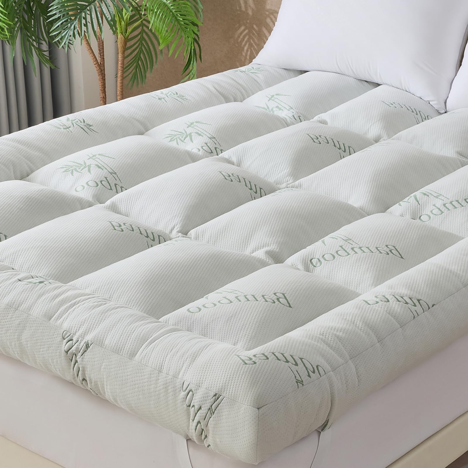 WhatsBedding 5 Inch Memory Foam Mattress Topper Queen Size Queen, White（5in） gallery