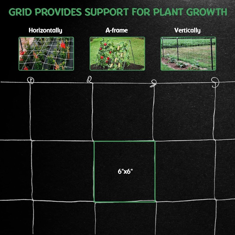Seedfactor Plant Trellis Netting Garden HeavyDuty Polyester Grow Net +SquareMesh gallery