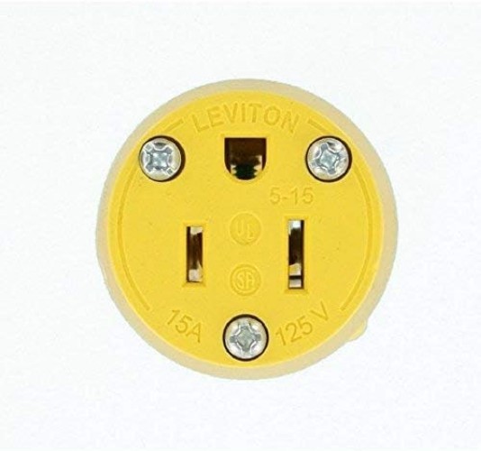 Grounding Lighted Cord End Replacement 125V 15A Plug In Green PVC Indoor gallery