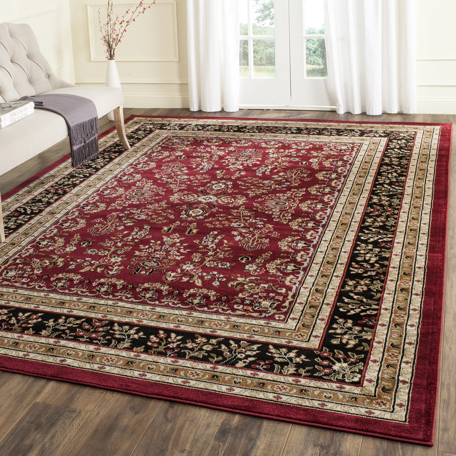 Area Rug 6 x Square Red Black Traditional Oriental Safavieh LNH331B Lyndhurst gallery