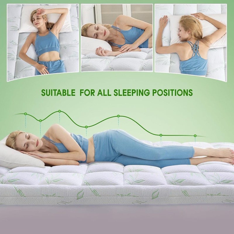 WhatsBedding Twin Mattress Topper, Soft Pillow Top Mattress Topper /twin gallery