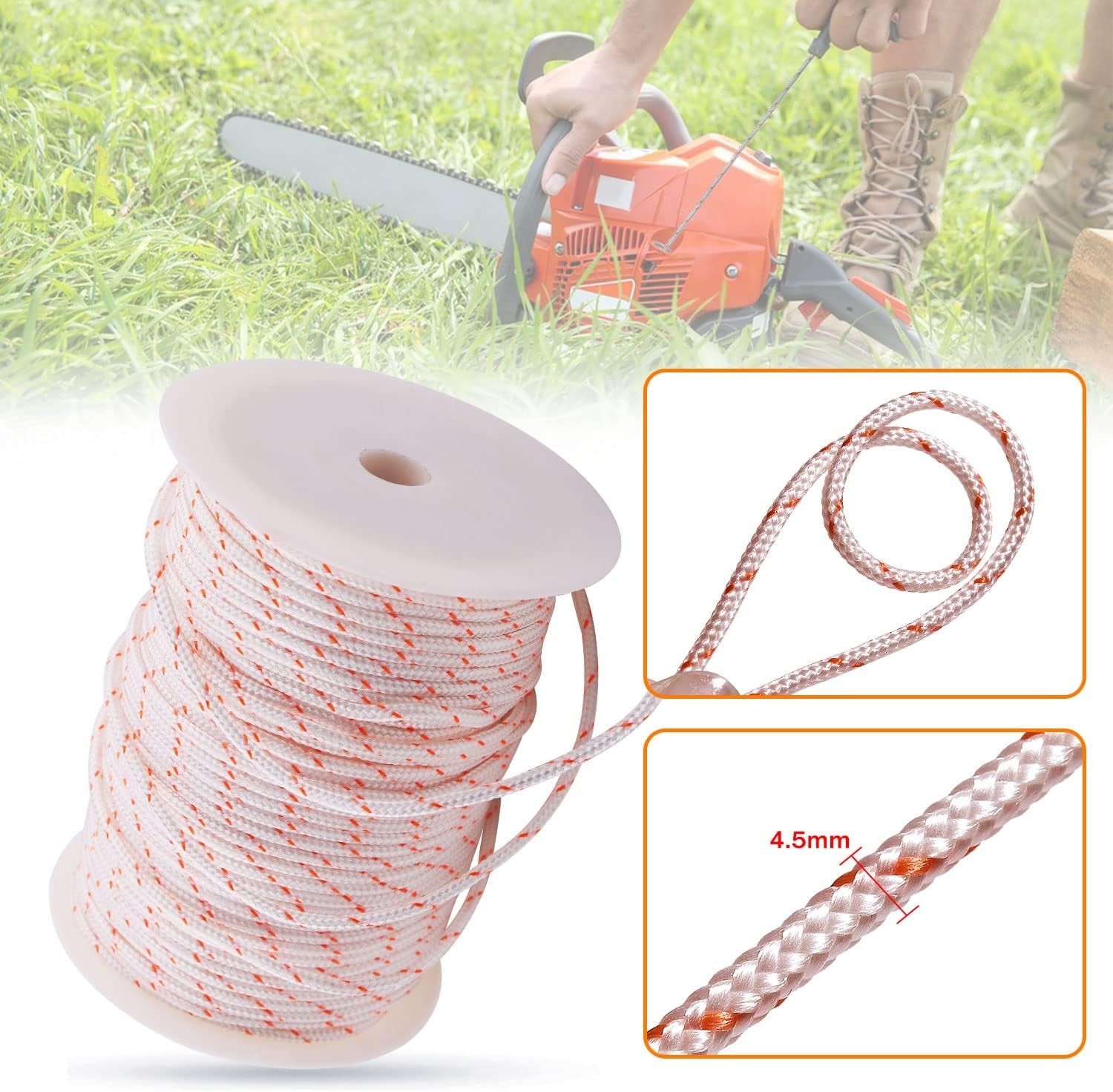 4.5mm x 100m Starter Rope for Stihl Husqvarna Echo Homelite McCulloch Chainsaws gallery