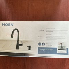 Moen 87028BL Edwin Matte Black Pull-Down 2 Function Sprayer Kitchen Faucet B172