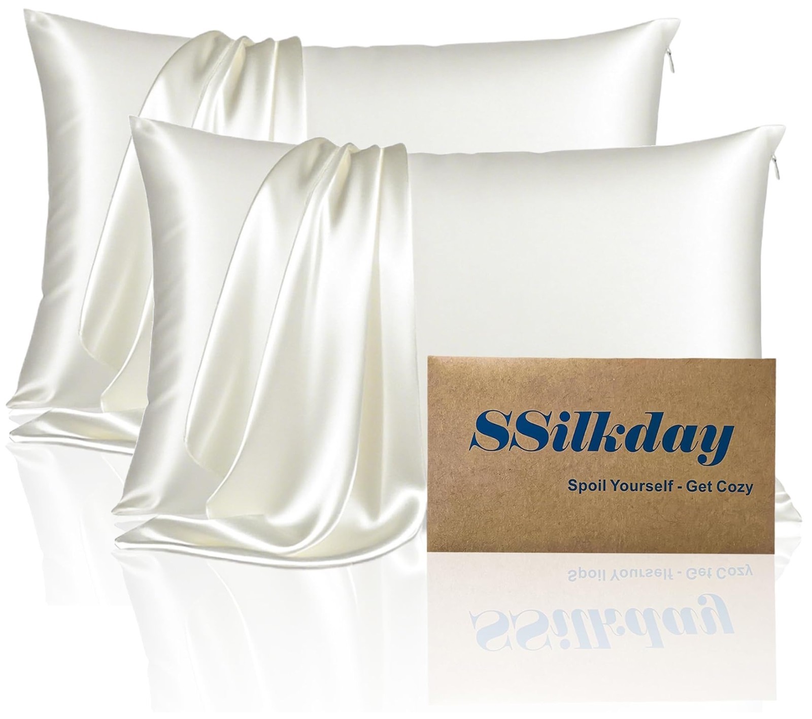 Mulberry Silk Pillow Cases Standard Size Breathable Cooling Pillow Case Set of 2 gallery