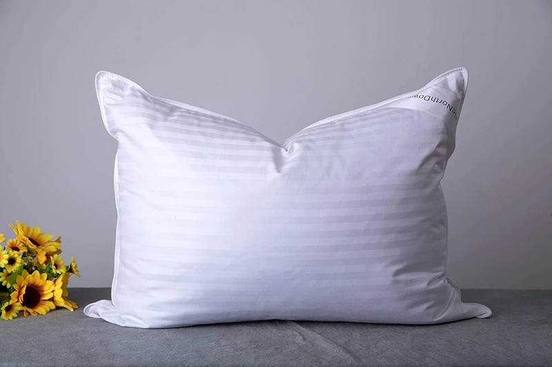 Luxury Premium Goose Down Pillows - Standard 20x26 inch - White Stripe gallery