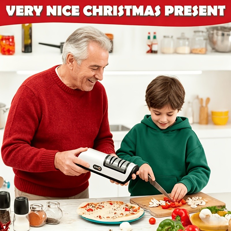 Professional USB Rechargeable Electric Knife Sharpener Kitchen Chef Tool gallery
