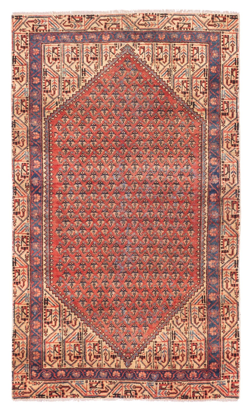 Traditional Vintage Hand-Knotted Oriental Carpet 3'7" x 6'4" Wool Area Rug gallery