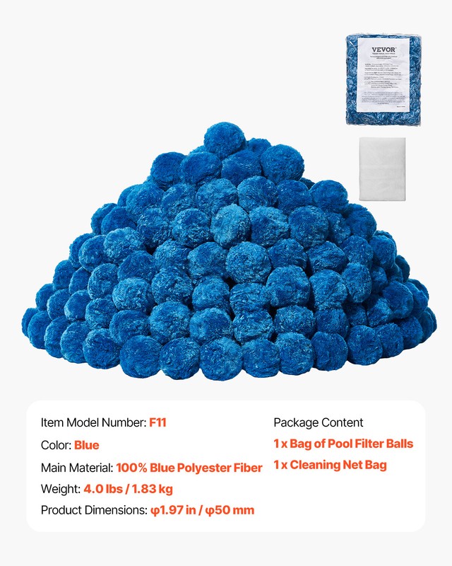 Pool Filter Balls for Sand Filter Pump Swimming Pool 4 lbs Reusable Blue gallery