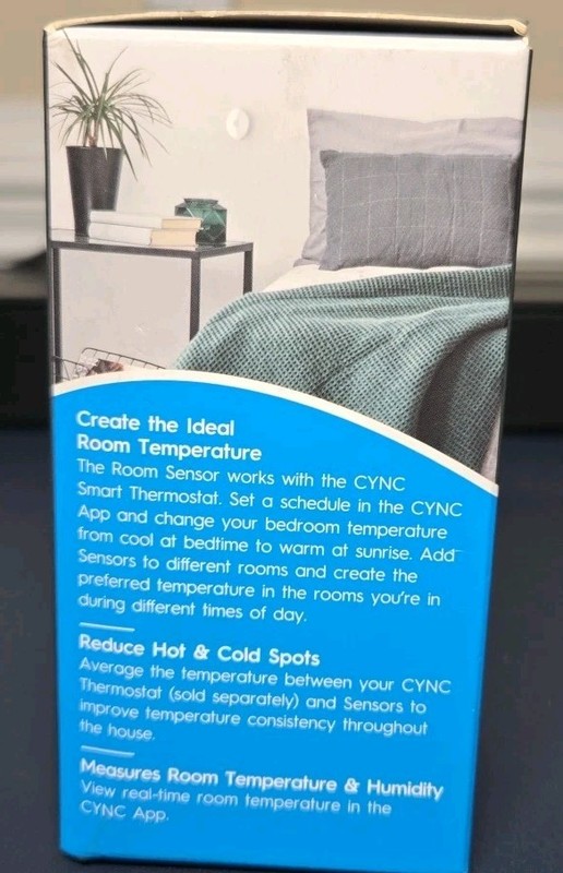 GE CYNC Smart Room Temperature Sensor for CYNC Thermostat gallery