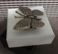 Solid Brass Butterfly Figurine Vintage Style Bronze Color Statue Home Decor
